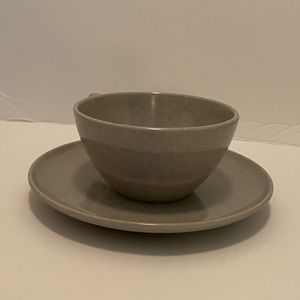 Vintage Melmac Branchell Cup and Plate - pale grey
